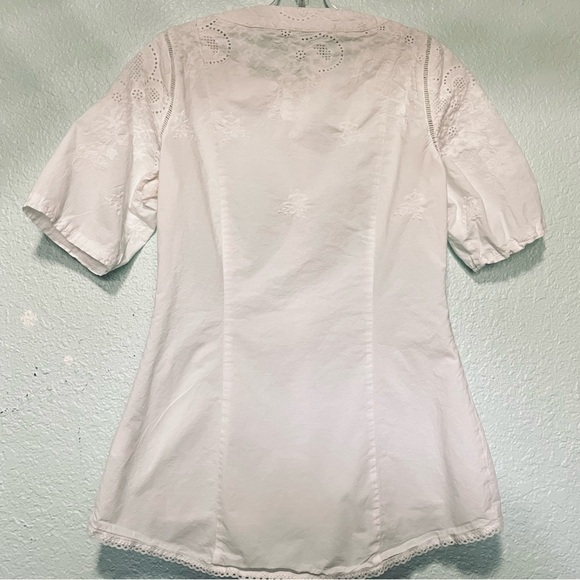 Atelier Heidi White Embroidered Button Down Top - Modified - Picture 5 of 6
